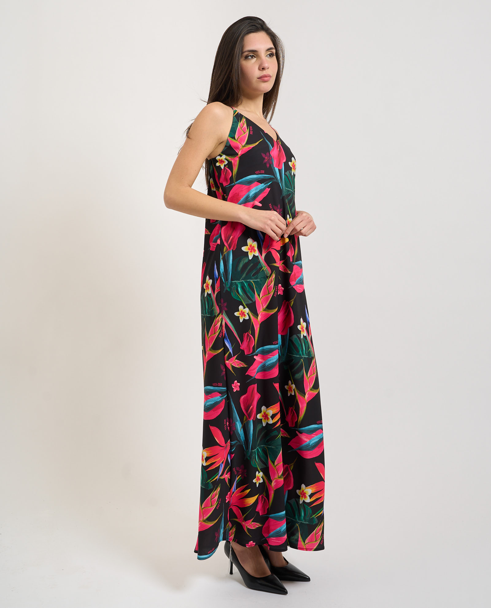 Abito lungo elasticizzato Yes-zee YES-ZEE Abbigliamento e accessori > Abbigliamento - dettaglio 2